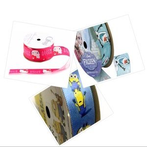 3 Offray Ribbons-HELLO KITTY, MINIONS, FROZEN